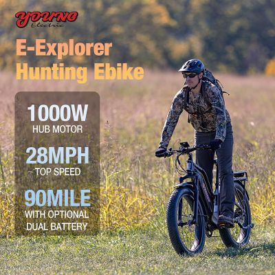 Image showing  Off Road and Fat Tire E Bike E Explorer M Dual Battery Black 48V 1000W 30Ah
