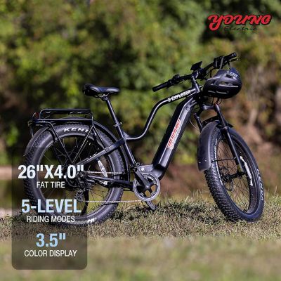 Image showing  Off Road and Fat Tire E Bike E Explorer M Dual Battery Black 48V 1000W 30Ah
