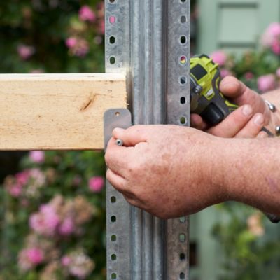 Image showing 6 th Lifetime Steel Post 5 in. x 4 in. x 2 in. Galvanized Steel Rail Support Clip, 6 pk.