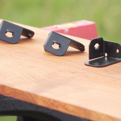 Image showing  5 in. x 4 in. x 2 in. Black Steel Rail Support Clip, 6 pk.