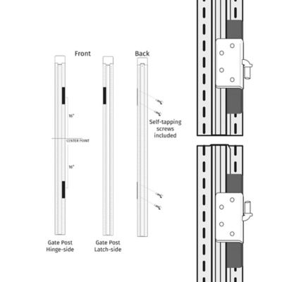 Image showing 6 th Lifetime Steel Post 5 in. x 4 in. x 2 in. Black Steel Rail Support Clip, 6 pk.
