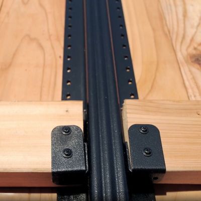 Image showing 8 th Lifetime Steel Post 5 in. x 4 in. x 2 in. Black Steel Rail Support Clip, 6 pk.