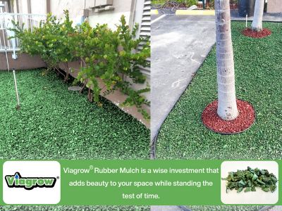 Image showing  Green Rubber Playground and Landscape Mulch, 37.5 CF pallet of 25 bags/1.38 cu. yds./1000 lbs.