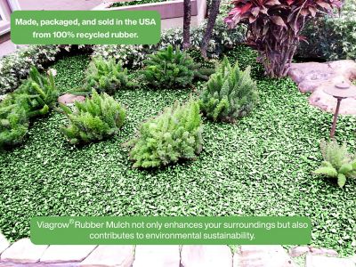 Image showing  Green Rubber Playground and Landscape Mulch, 37.5 CF pallet of 25 bags/1.38 cu. yds./1000 lbs.