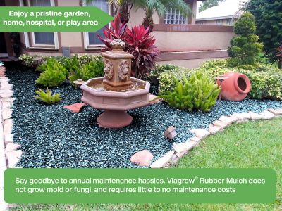 Image showing  Blue Rubber Playground and Landscape Mulch 37.5 CF pallet of 25 bags/1.38 cu. yds./1000 lbs.