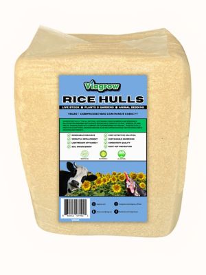 Viagrow 40 lb. Compressed Bag 6 cu. ft. Organic Rice Hulls, Soil Amendment 1-Pack