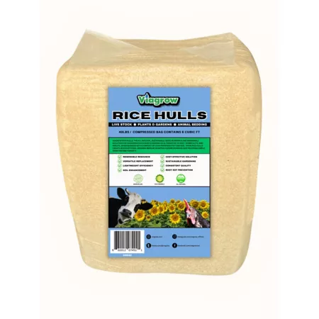 Viagrow 40 lbs Compressed bag 6 cu Organic Rice Hulls Soil Amendment Pack of 1 Soil Amendments