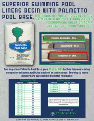 Image showing  Palmetto Pool base 40lb bag (45 bags per pallet)
