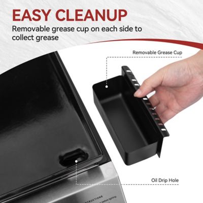 Image showing 5 th Royal Gourmet 3-Burner Portable Propane Gas Flat Top Grill and Griddle Station with Lid, 405 sq. in., Silver