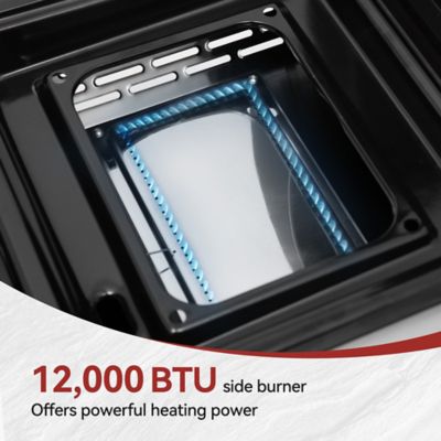 Image showing 7 th Royal Gourmet 3-Burner Portable Propane Gas Flat Top Grill and Griddle Station with Lid, 405 sq. in., Silver