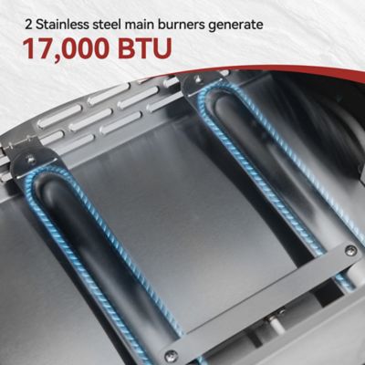 Image showing 8 th Royal Gourmet 3-Burner Portable Propane Gas Flat Top Grill and Griddle Station with Lid, 405 sq. in., Silver