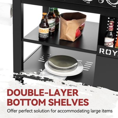 Image showing 6 th Royal Gourmet 6-Burner Propane Gas Flat Top Grill and Griddle with Shelves and Spice Rack, 994 sq. in., Black