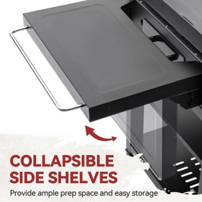 Image showing 8 th Royal Gourmet 6-Burner Propane Gas Flat Top Grill and Griddle with Shelves and Spice Rack, 994 sq. in., Black