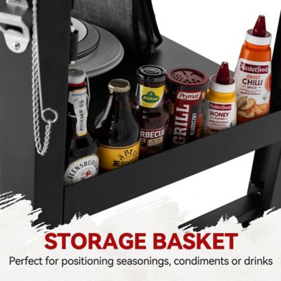 Image showing 5 th Royal Gourmet 4-Burner Propane Gas Flat Top Griddle with Side Shelves and Storage Basket, 732 sq. in., Black