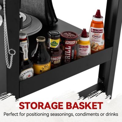 Image showing 7 th Royal Gourmet 4-Burner Propane Gas Flat Top Griddle with Hood, Side Shelves and Storage Basket, 732 sq. in., Black