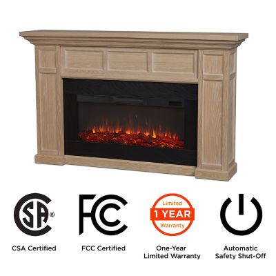 Image showing  Alcott 75 in. Landscape Electric Fireplace in White Oak, 4130E-AGB