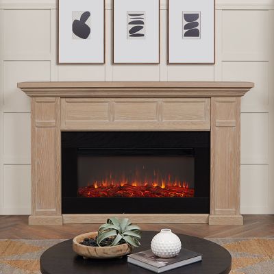 Image showing  Alcott 75 in. Landscape Electric Fireplace in White Oak, 4130E-AGB