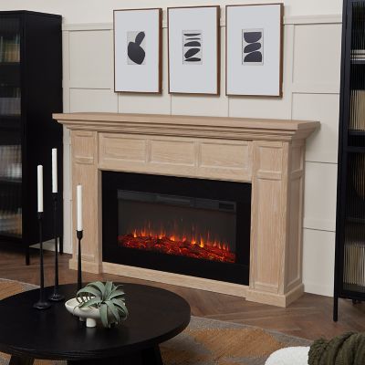 Image showing  Alcott 75 in. Landscape Electric Fireplace in White Oak, 4130E-AGB