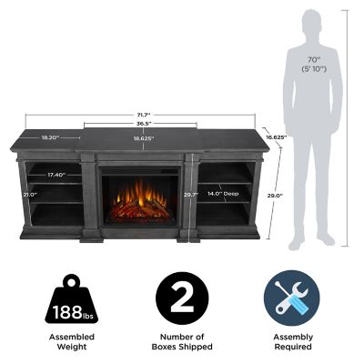 Image showing  Fresno 72 in. Electric Fireplace TV Stand in Antique Gray