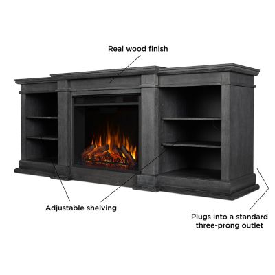 Image showing  Fresno 72 in. Electric Fireplace TV Stand in Antique Gray
