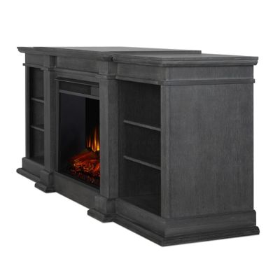 Image showing 5 th Real Flame Fresno 72 in. Electric Fireplace TV Stand in Antique Gray