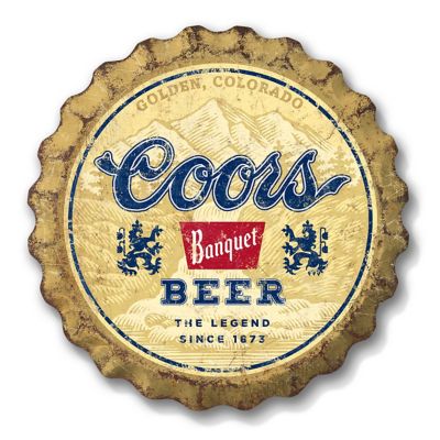 Miller-Coors 18 in. Formed Aluminum Coors Banquet Bottle Cap Sign