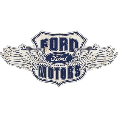 Ford Large Embossed Aluminum Die Cut Ford Winged Logo Sign