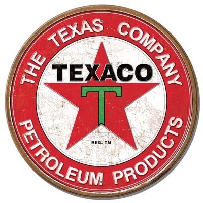 Texaco Large Embossed Aluminum Die Cut Texaco 1926 Logo Sign