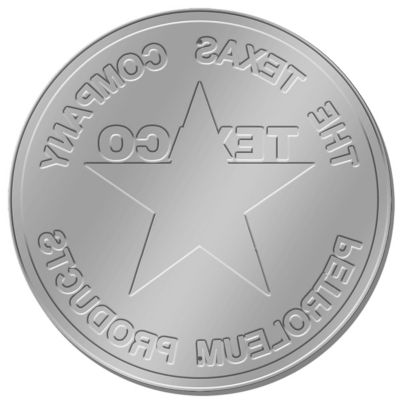 Image showing  Large Embossed Aluminum Die Cut Texaco 1926 Logo Sign