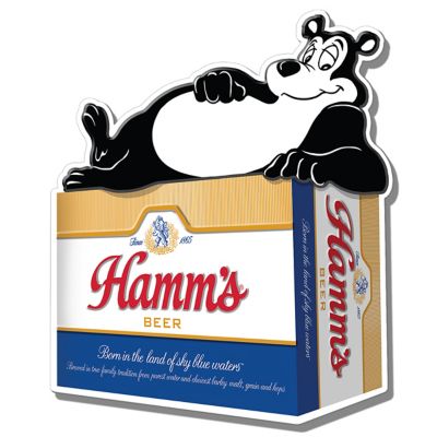 Miller-Coors Large Embossed Aluminum Die Cut Hamms Bear Sign