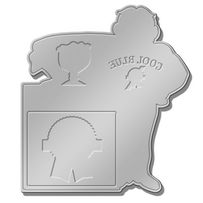 Image showing  Large Embossed Aluminum Die Cut Pabst Man Cool Blue Sign