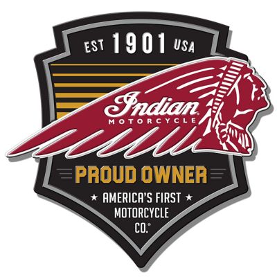 Indian Motorcycle Large Embossed Aluminum Die Cut Indian Motorcyle Sign