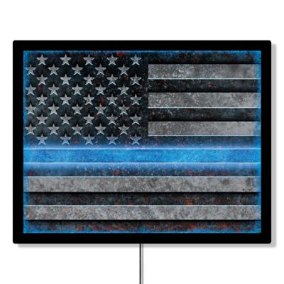 Desperate Enterprises 18 in. x 23 in. Backlit Policeflag LED Sign