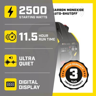 Image showing  2,500/1,850-Watt Gasoline Powered Portable Inverter, Quiet Technology, CO Shield