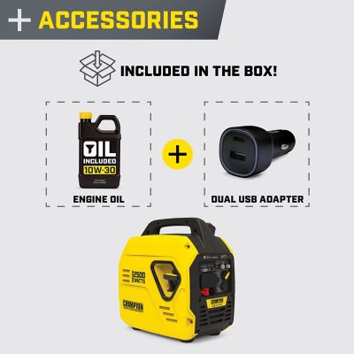 Image showing 6 th Champion Power Equipment 2,500/1,850-Watt Gasoline Powered Portable Inverter, Quiet Technology, CO Shield