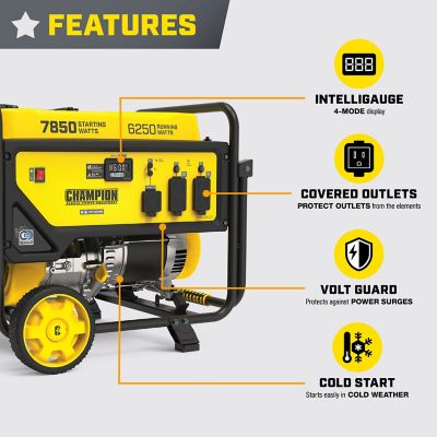Image showing  7850-Watt Portable Generator with CO Shield