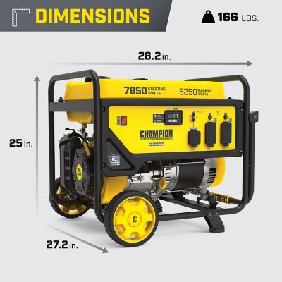 Image showing 6 th Champion Power Equipment 7850-Watt Portable Generator with CO Shield