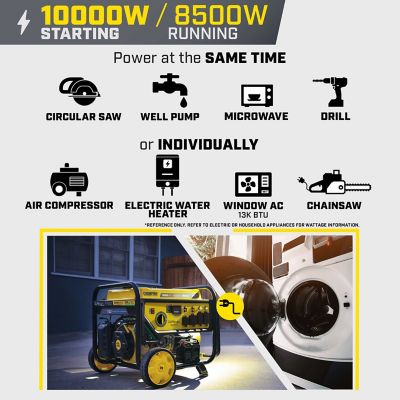 Image showing  10,000/8,500-Watt Dual-Fuel Portable Generator, Electric Start, CO Shield