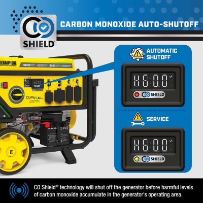 Image showing 7 th Champion Power Equipment 10,000/8,500-Watt Dual-Fuel Portable Generator, Electric Start, CO Shield