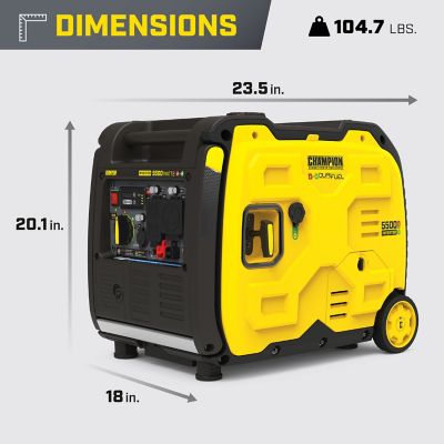 Image showing 7 th Champion Power Equipment 5,500/4,000 W Dual-Fuel Inverter Generator, Electric Start, RV-Ready, Quiet Technology and CO Shield