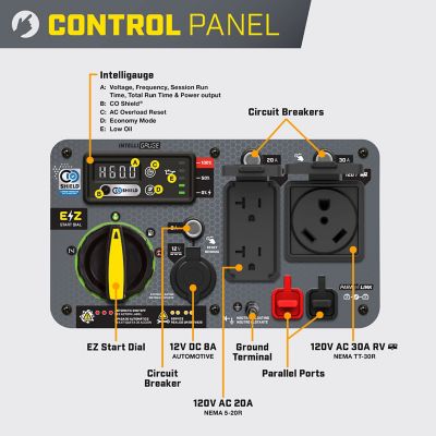 Image showing  5,500/4,000-Watt Gasoline Powered Portable Inverter Generator, RV-Ready, Quiet Technology, CO Shield