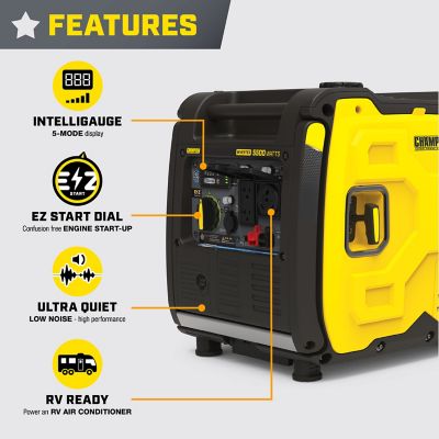 Image showing  5,500/4,000-Watt Gasoline Powered Portable Inverter Generator, RV-Ready, Quiet Technology, CO Shield