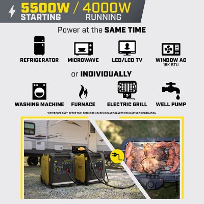 Image showing  5,500/4,000-Watt Gasoline Powered Portable Inverter Generator, RV-Ready, Quiet Technology, CO Shield
