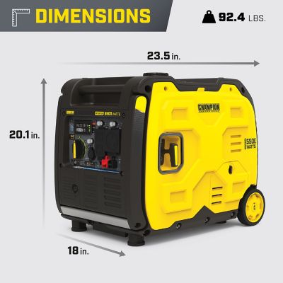 Image showing 7 th Champion Power Equipment 5,500/4,000-Watt Gasoline Powered Portable Inverter Generator, RV-Ready, Quiet Technology, CO Shield