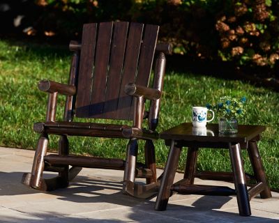 Image showing  Stained Log Patio Side Table