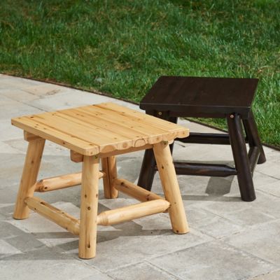 Image showing  Stained Log Patio Side Table