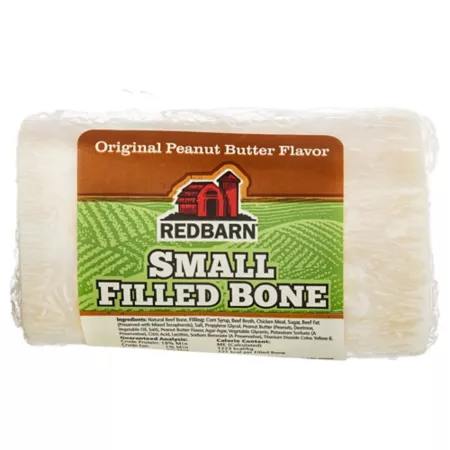 Redbarn Small Dog Chew Treat Filled with Peanut Butter 3.5 oz. Dog Bones Rawhide & Rawhide Alternative