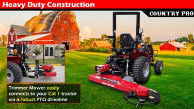 Image showing  3-Point Hitch Trimmer Mower Attachment - Easily Accommodates CAT 1 Tractors - Powerful Spring-Loaded Trimmer Disc
