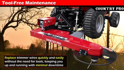 Image showing  3-Point Hitch Trimmer Mower Attachment - Easily Accommodates CAT 1 Tractors - Powerful Spring-Loaded Trimmer Disc
