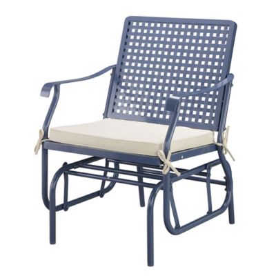 Red Shed 36.2 in. Single Patio Glider with Cushion, Blue